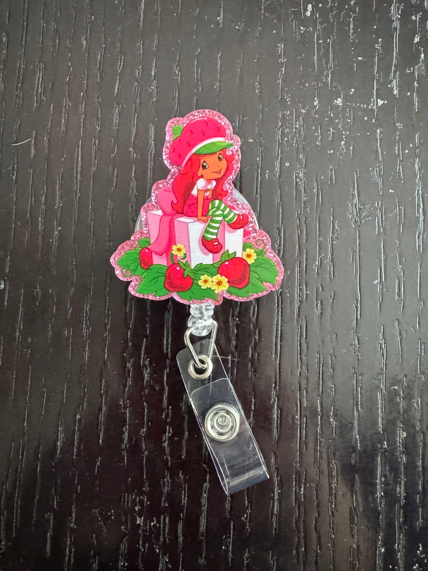 Strawberry shortcake badge reel