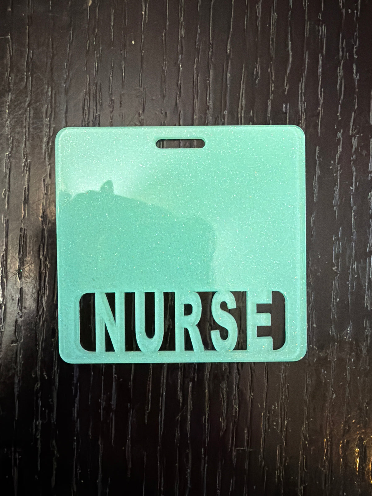 Nurse badge buddy (teal glitter)
