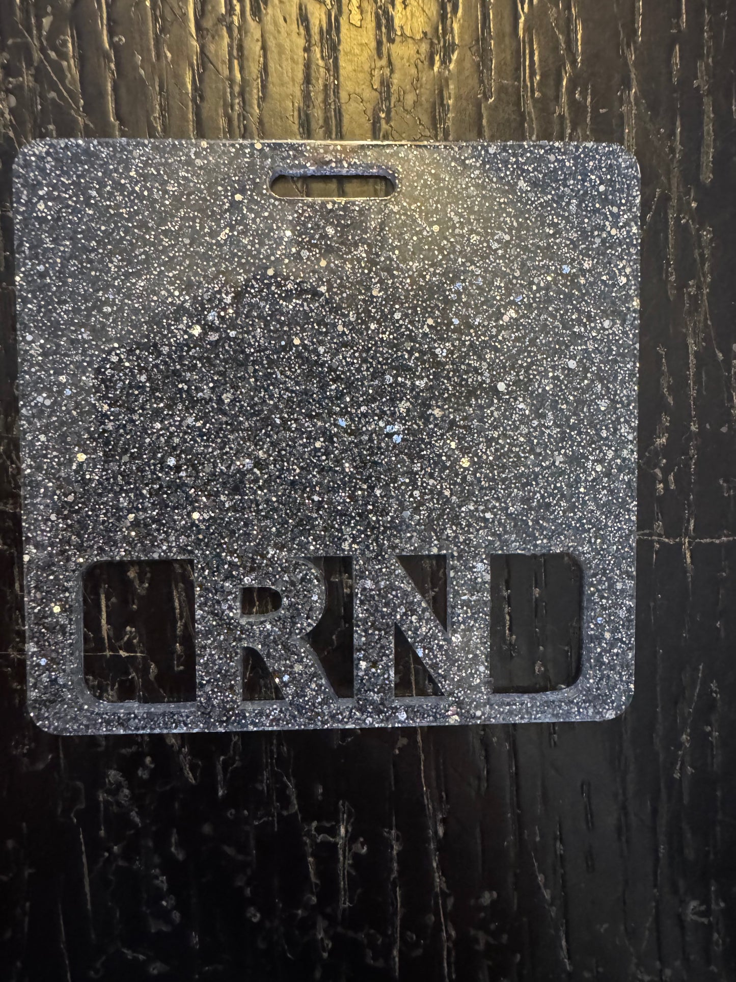 RN badge buddy (gray glitter)