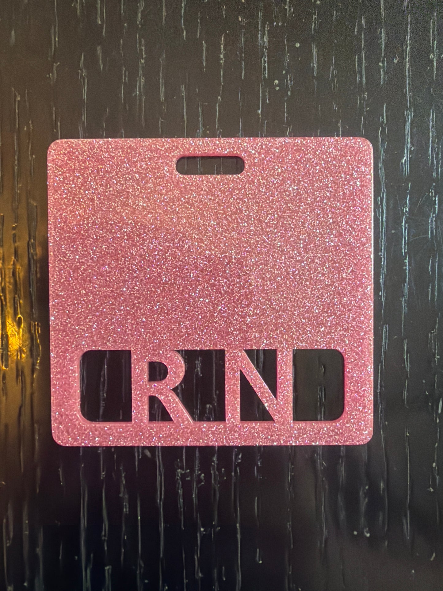 RN badge buddy (pink glitter )