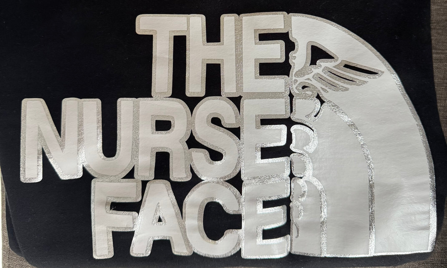 The Nurse Face T-Shirt white & silver