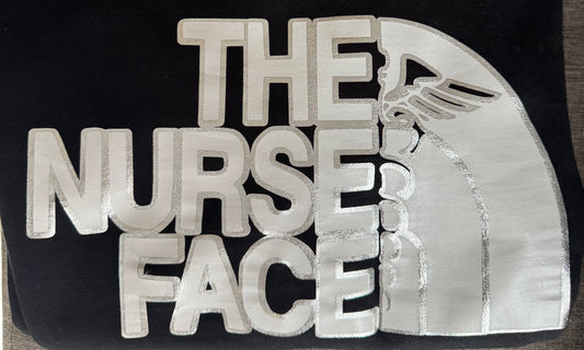 The Nurse Face T-Shirt white & silver