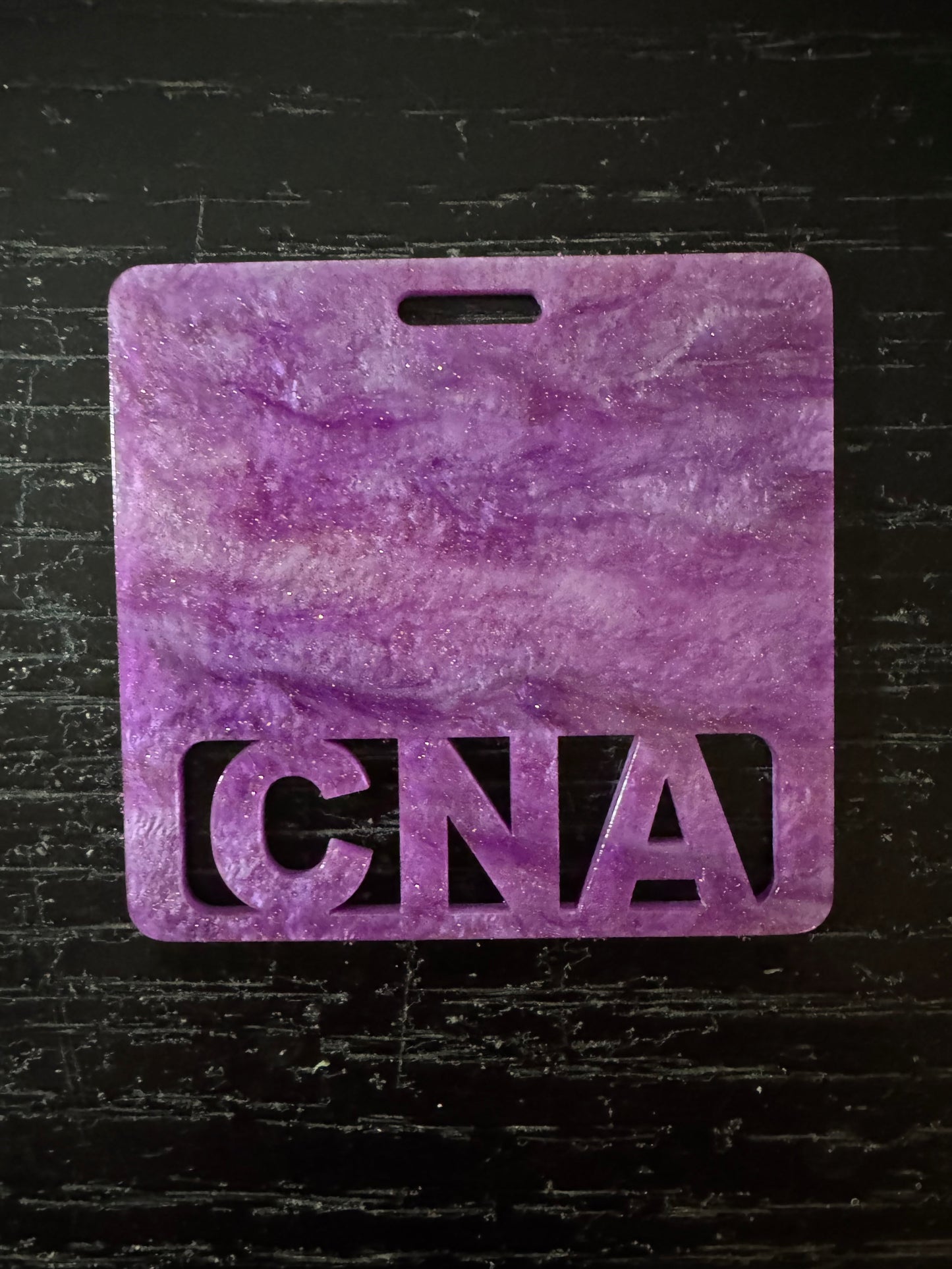 CNA marble purple badge buddy