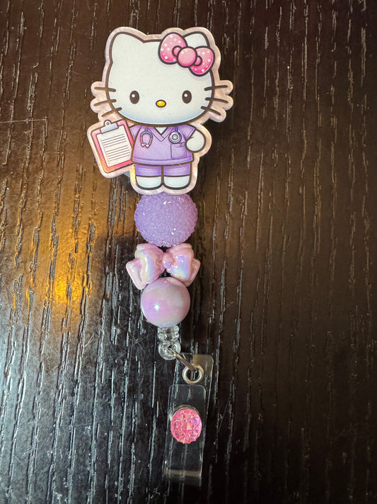 Hello Kitty Nurse badge reel