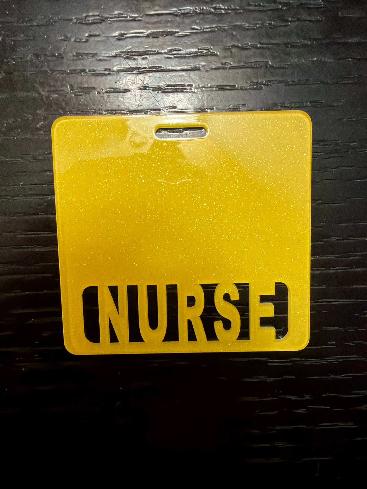 Nurse badge buddy (yellow glitter)