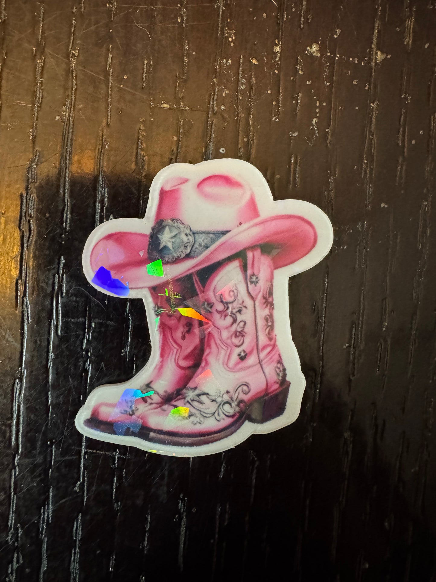 Pink boots badge reel