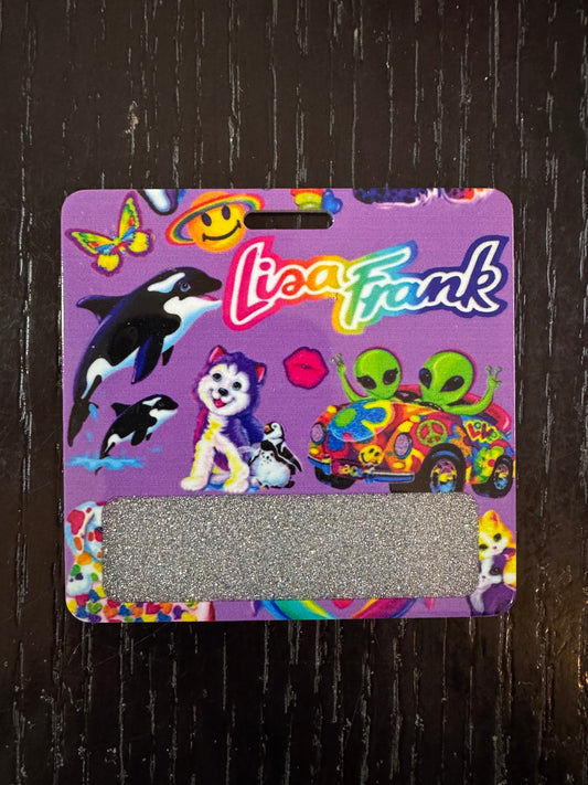 Lisa Frank badge buddy
