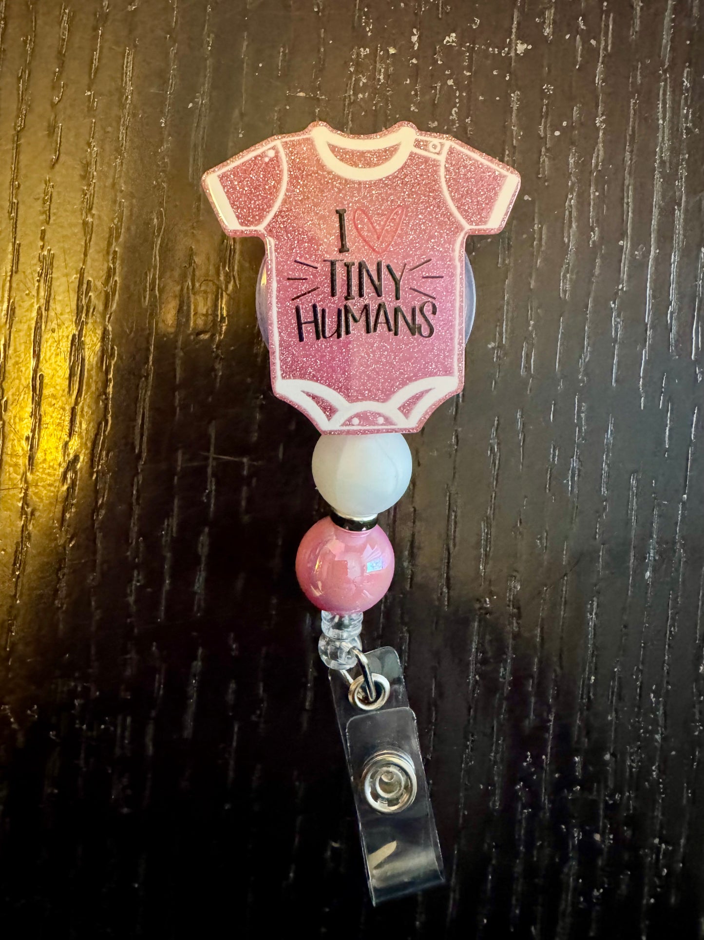 I love tiny humans badge reel