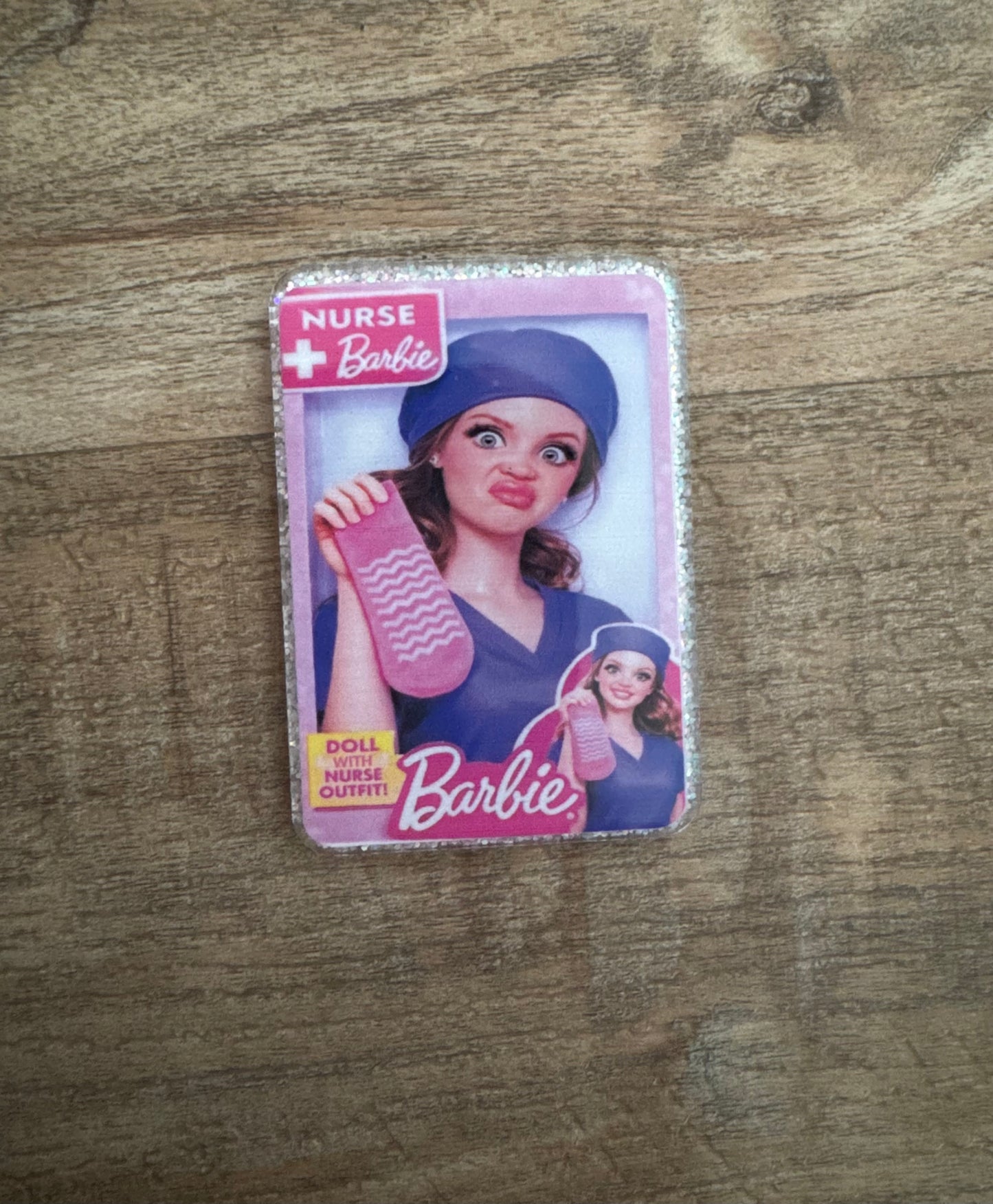 Barbie nurse badge reel