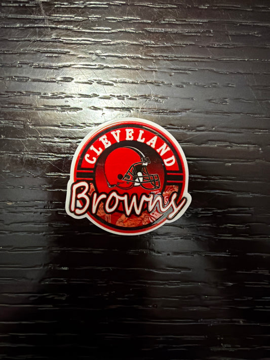 Browns badge reel (no glitter)