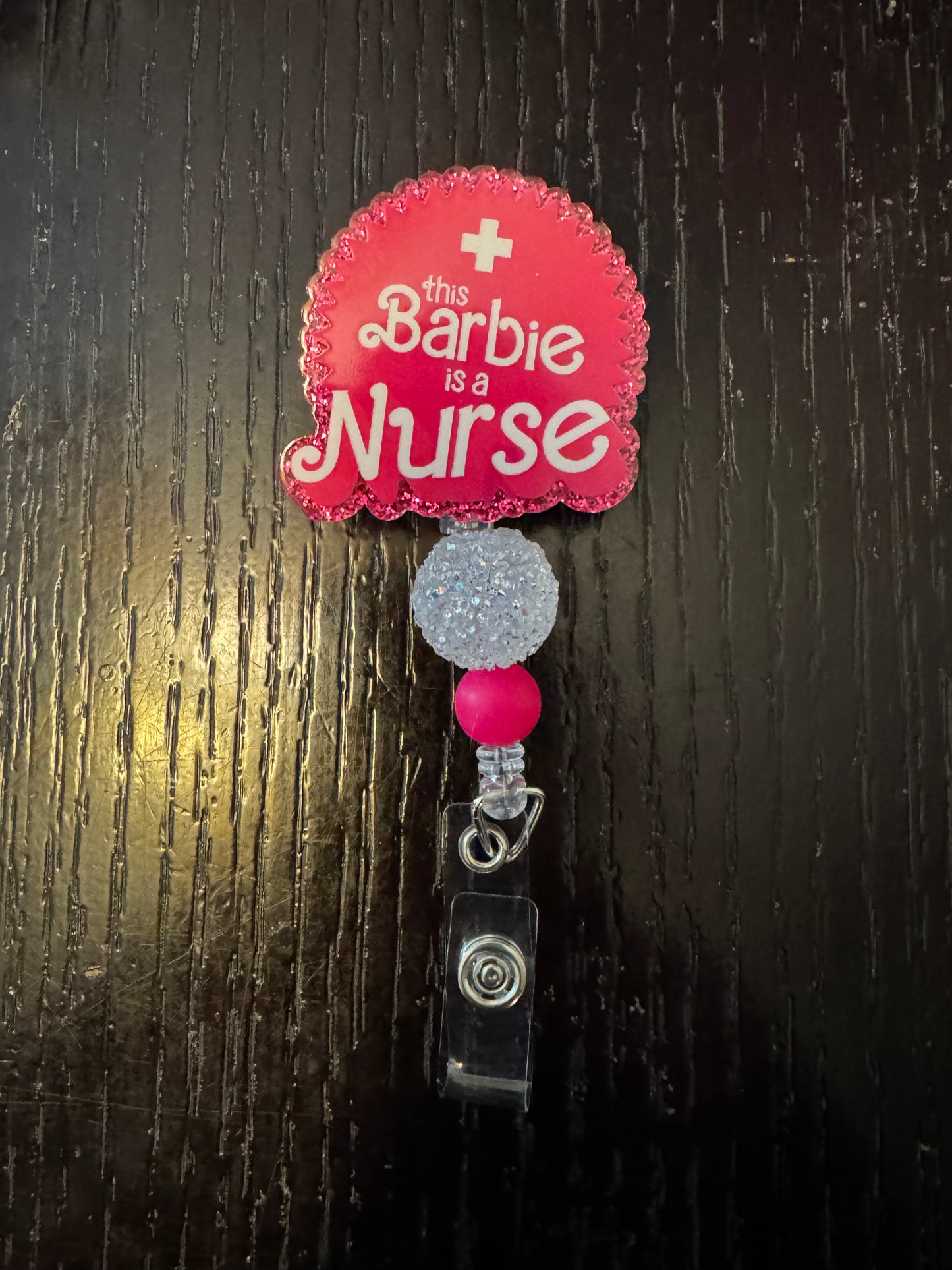 Barbie Nurse badge reel