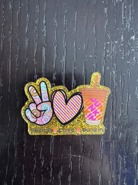 Peace, Love, Dunkin badge reel