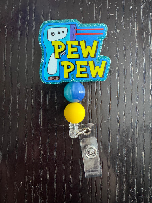 Pew Pew badge reel