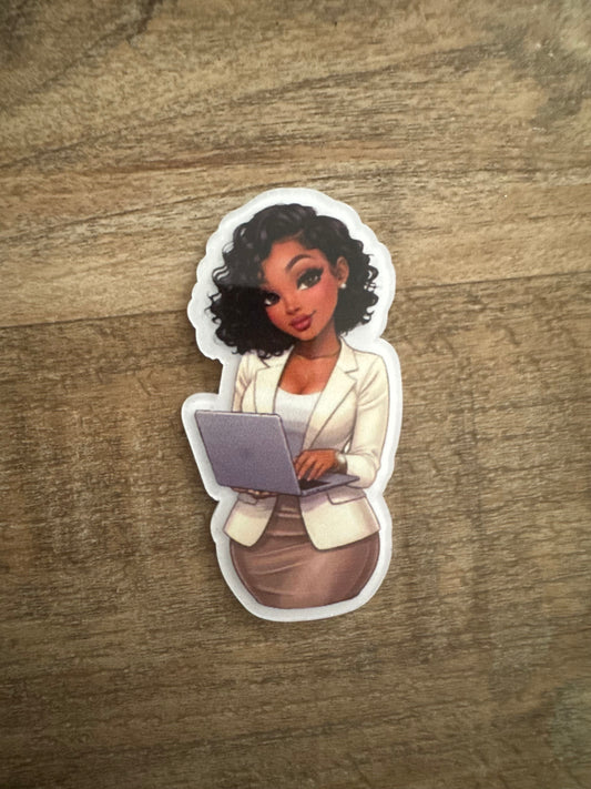 Woman badge reel