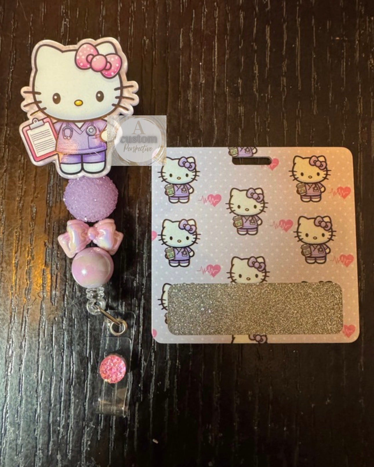 Hello Kitty Nurse badge reel & badge buddy