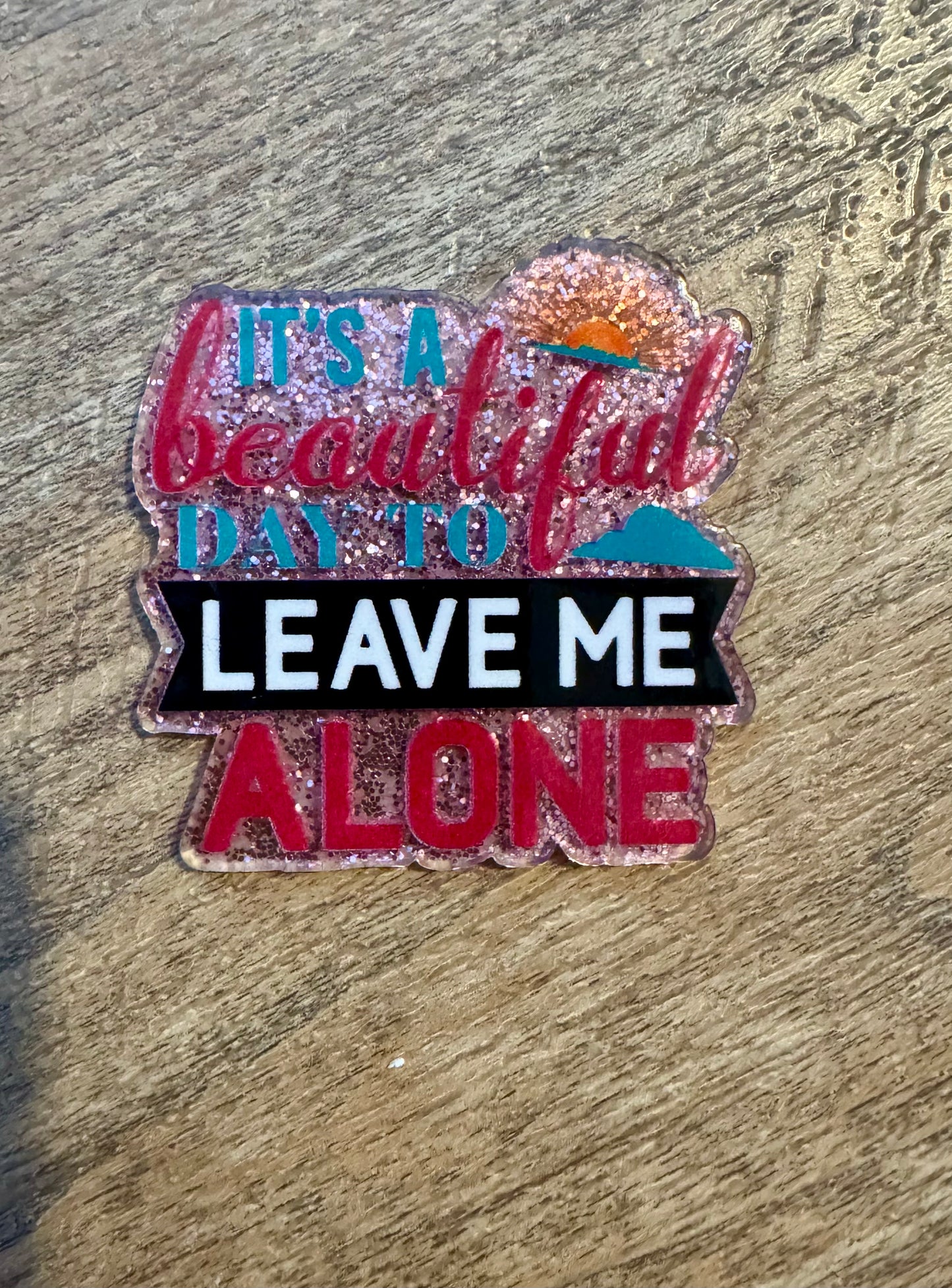 It’s a beautiful day to leave me alone badge reel