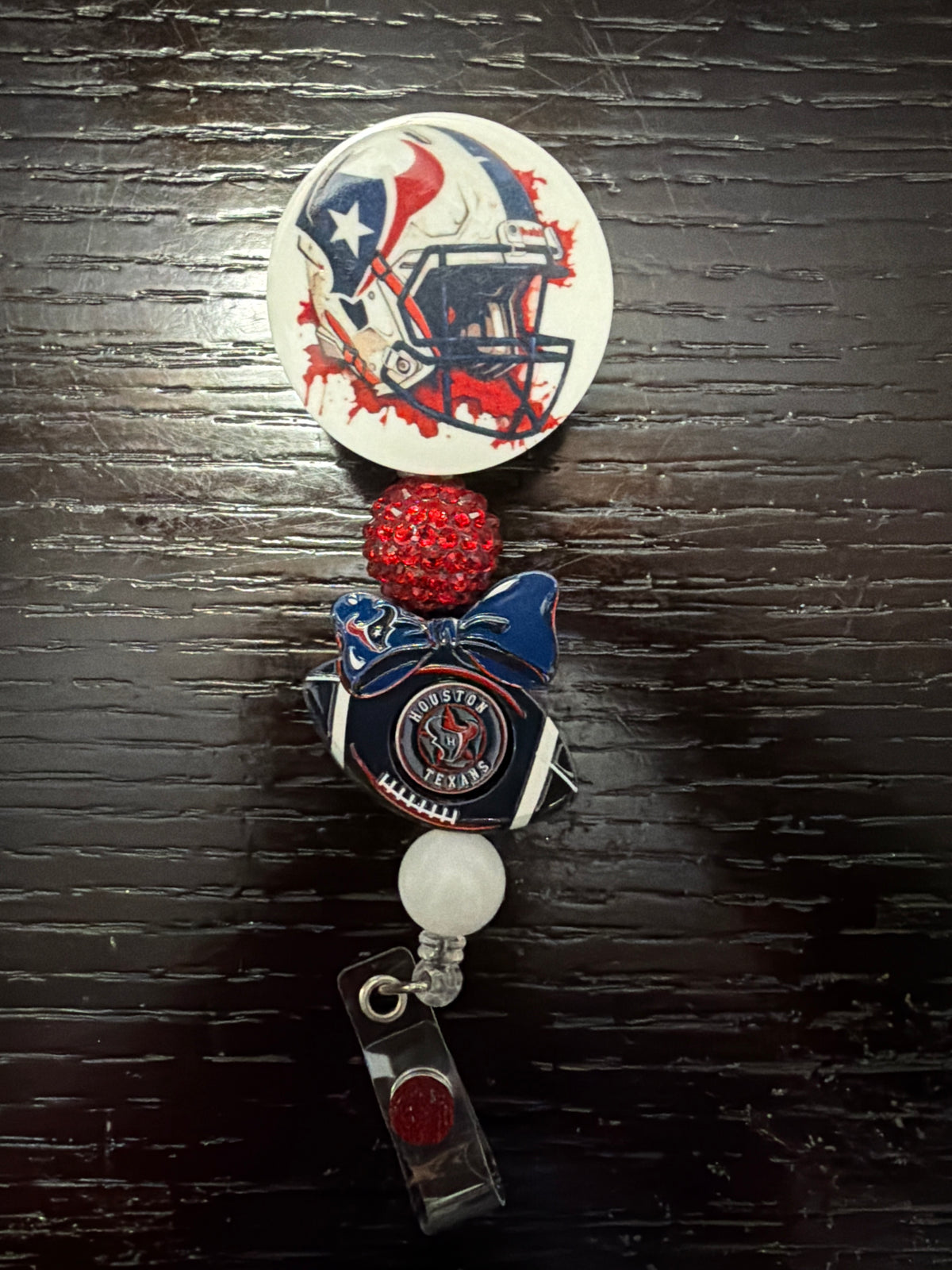 Texans badge reel (no glitter)