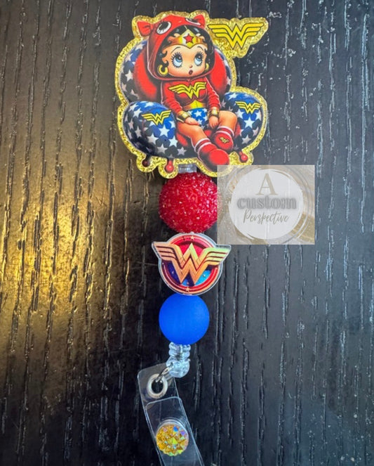 Betty boop Wonder Woman badge reel