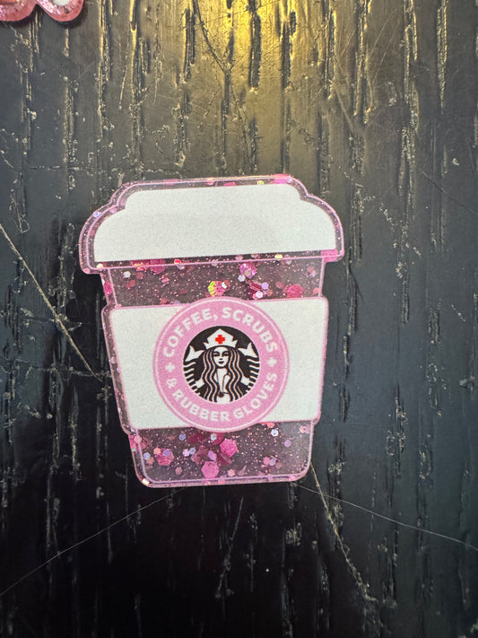 Coffee, Scrubs & rubber gloves badge reel