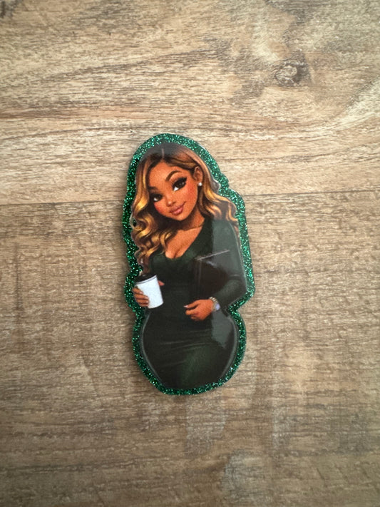 Woman badge reel