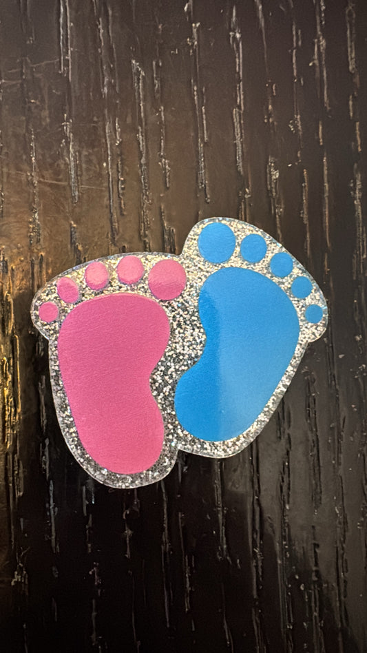 Baby feet badge reel