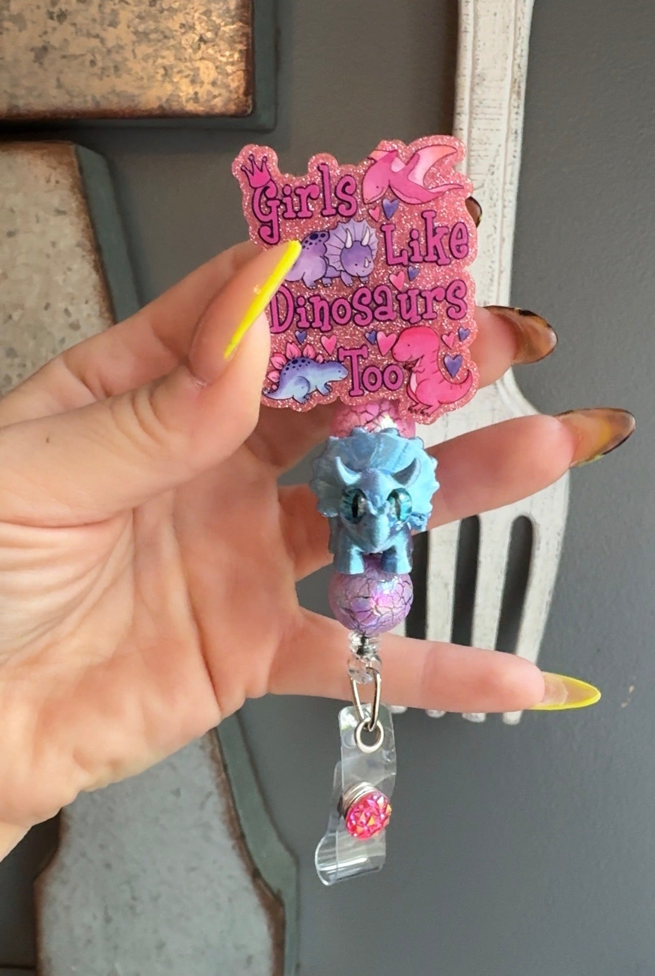 Girls like dinosaurs too badge reel