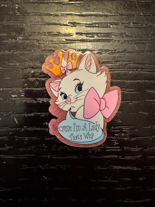 Marie cat badge reel