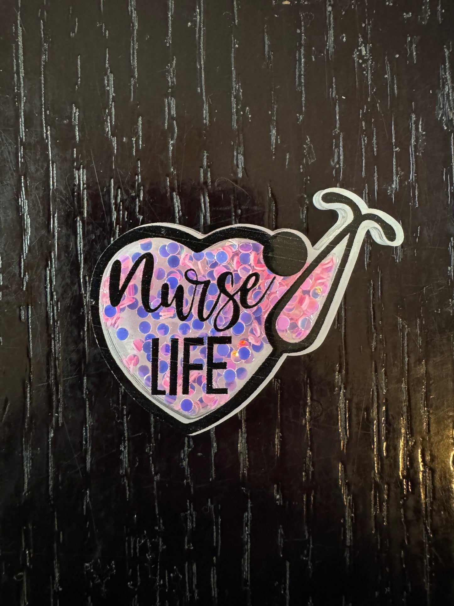 Nurse life shaker badge reel