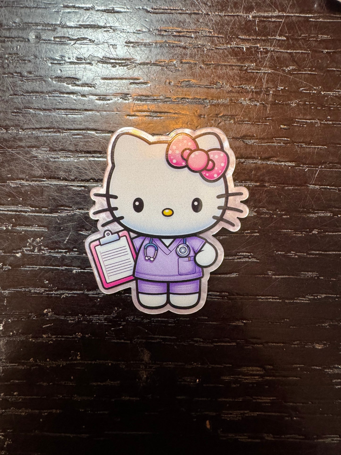 Hello Kitty Nurse badge reel
