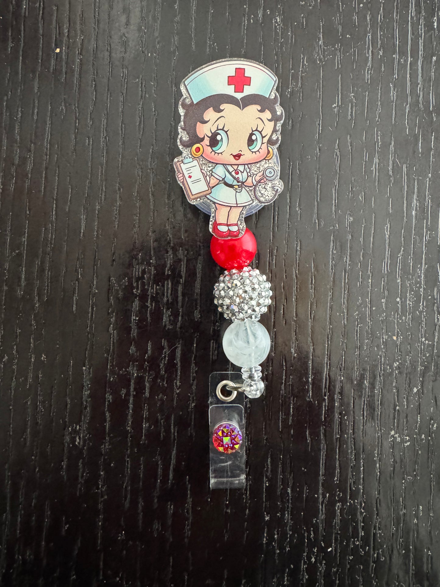 Betty Boop nurse badge reel