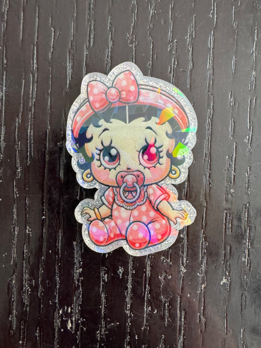 Baby Betty Boop holographic badge reel
