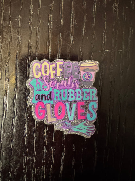 Coffee, Scrubs & rubber gloves badge reel