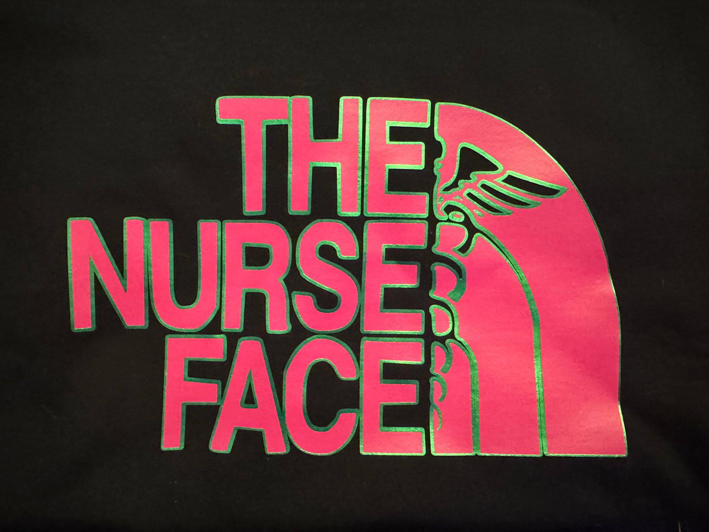 The Nurse Face pink & green crewneck