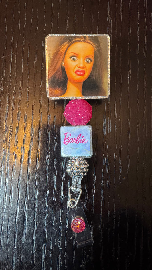 Barbie badge reel