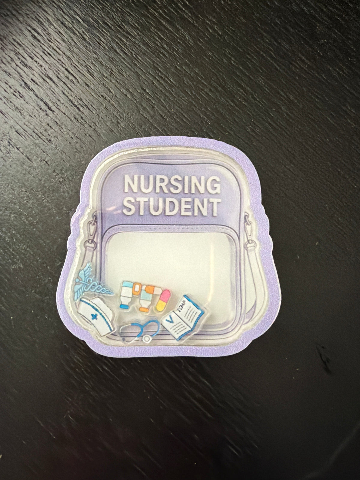 Nursing student shaker badge reel