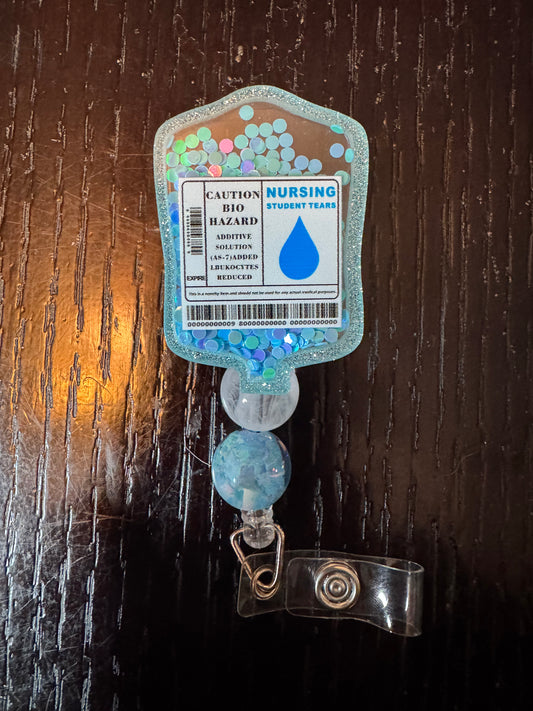 Nursing student tears badge reel