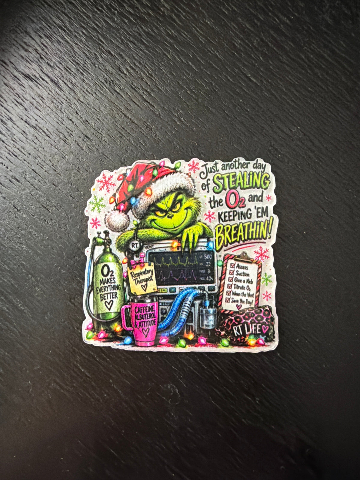 Christmas Grinch RT badge reel