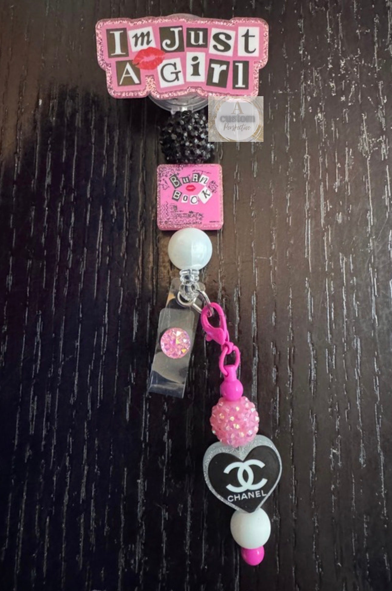 I’m just a girl badge reel