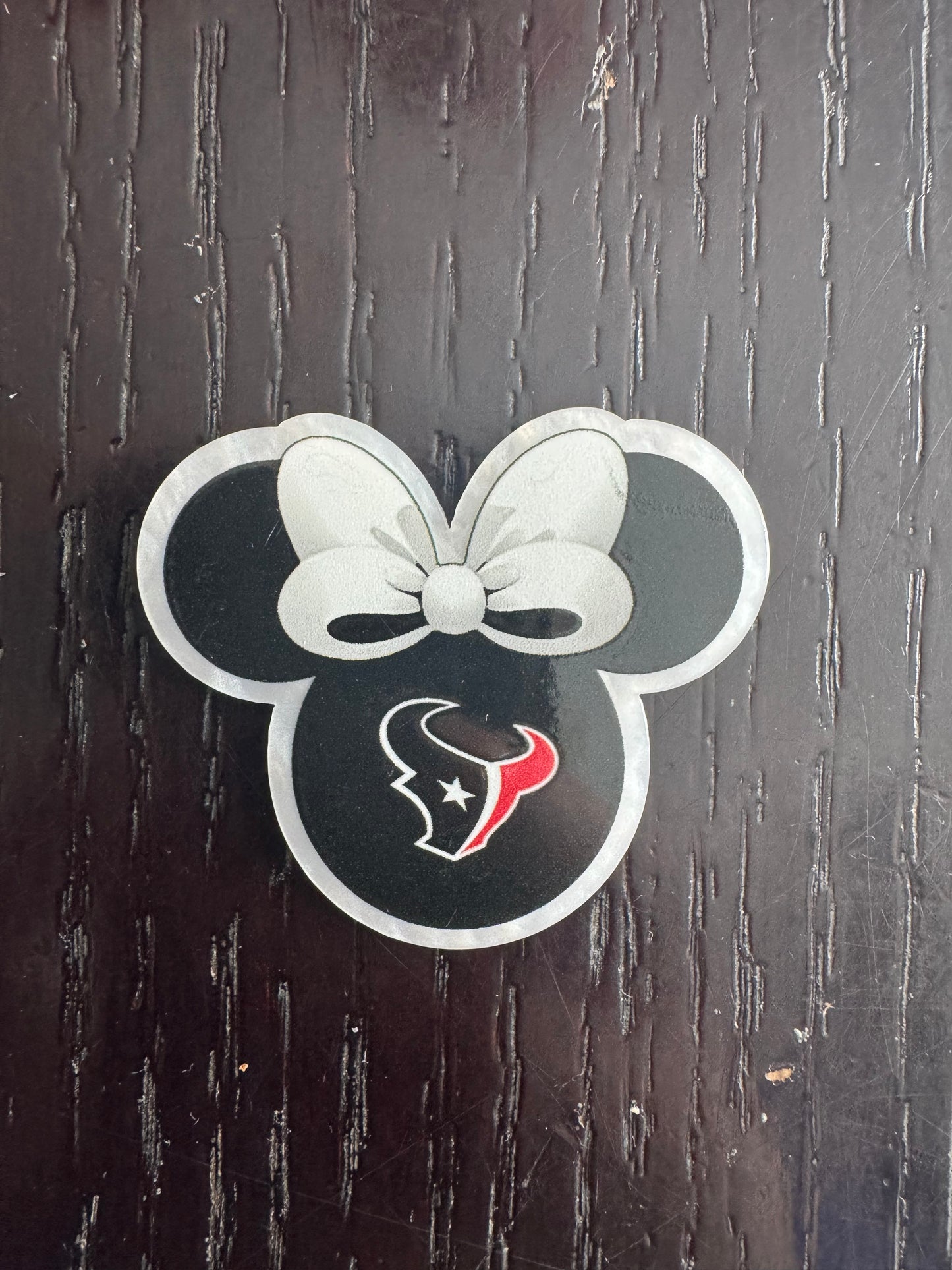 Texans Minnie head badge reel