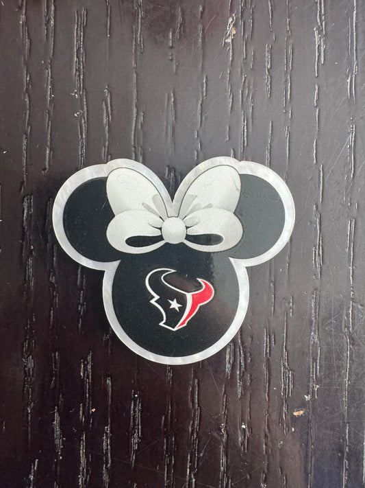 Texans Minnie head badge reel