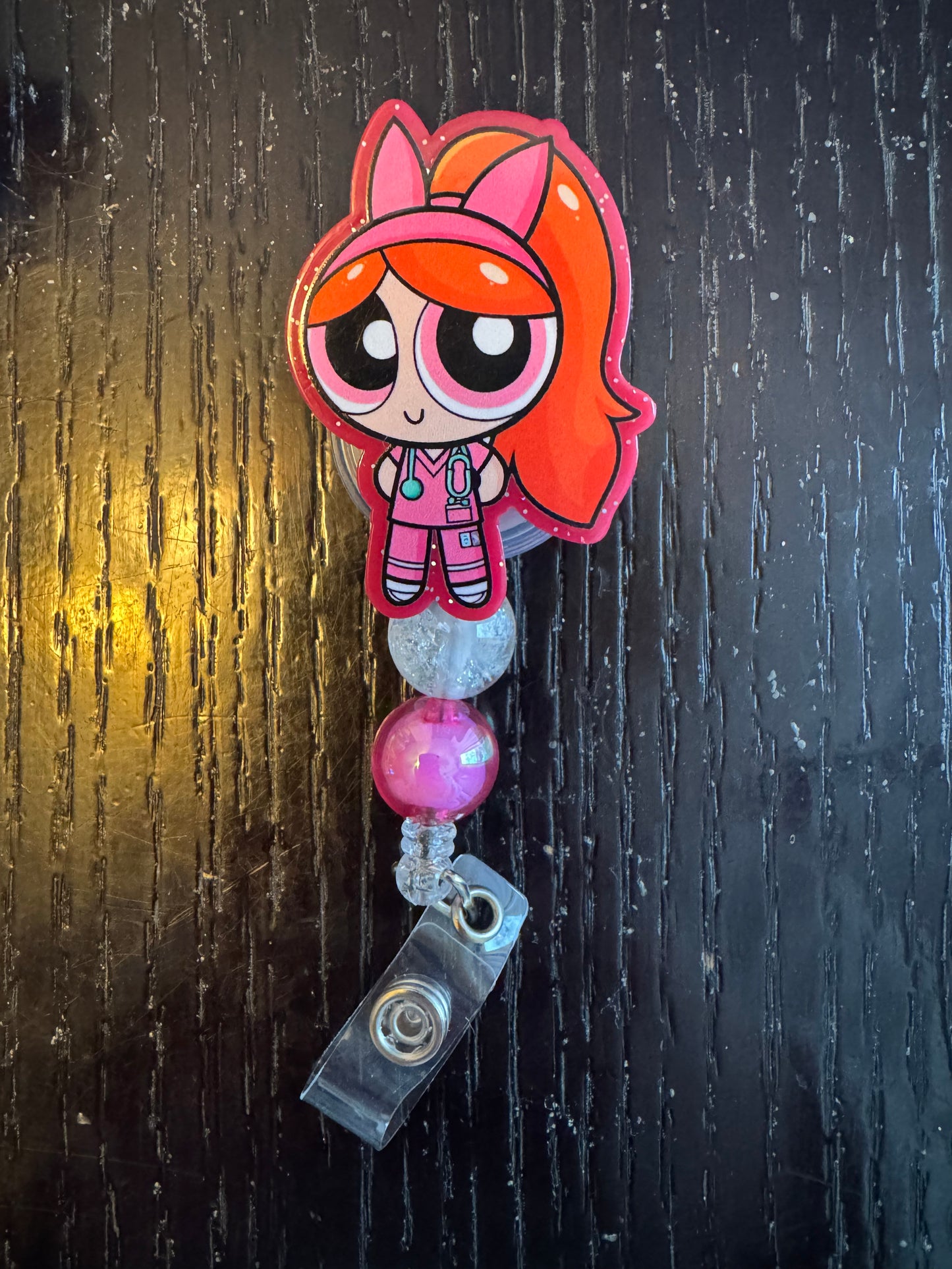 PPG Blossom Nurse badge reel