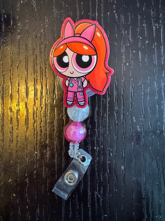 PPG Blossom Nurse badge reel