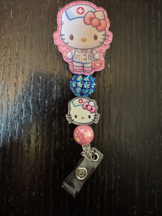 Hello Kitty Nurse badge reel