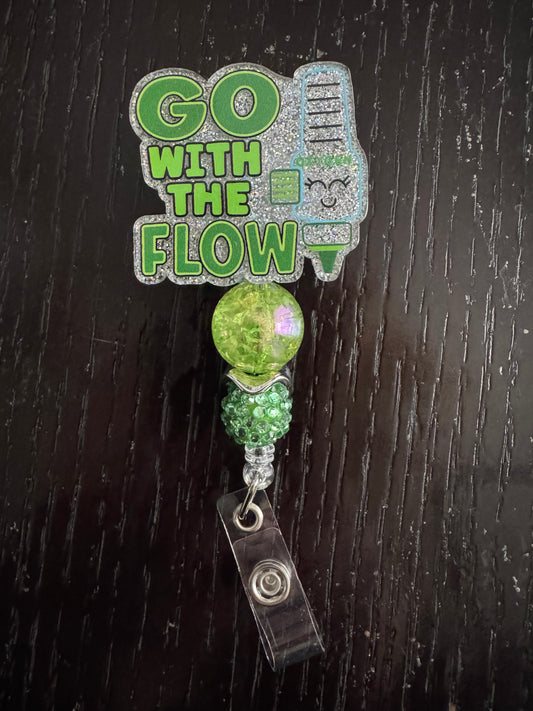 Go with the flow badge reel