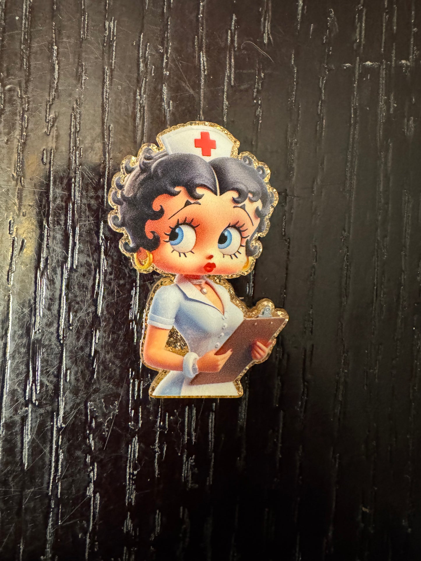 Betty Boop Nurse badge reel