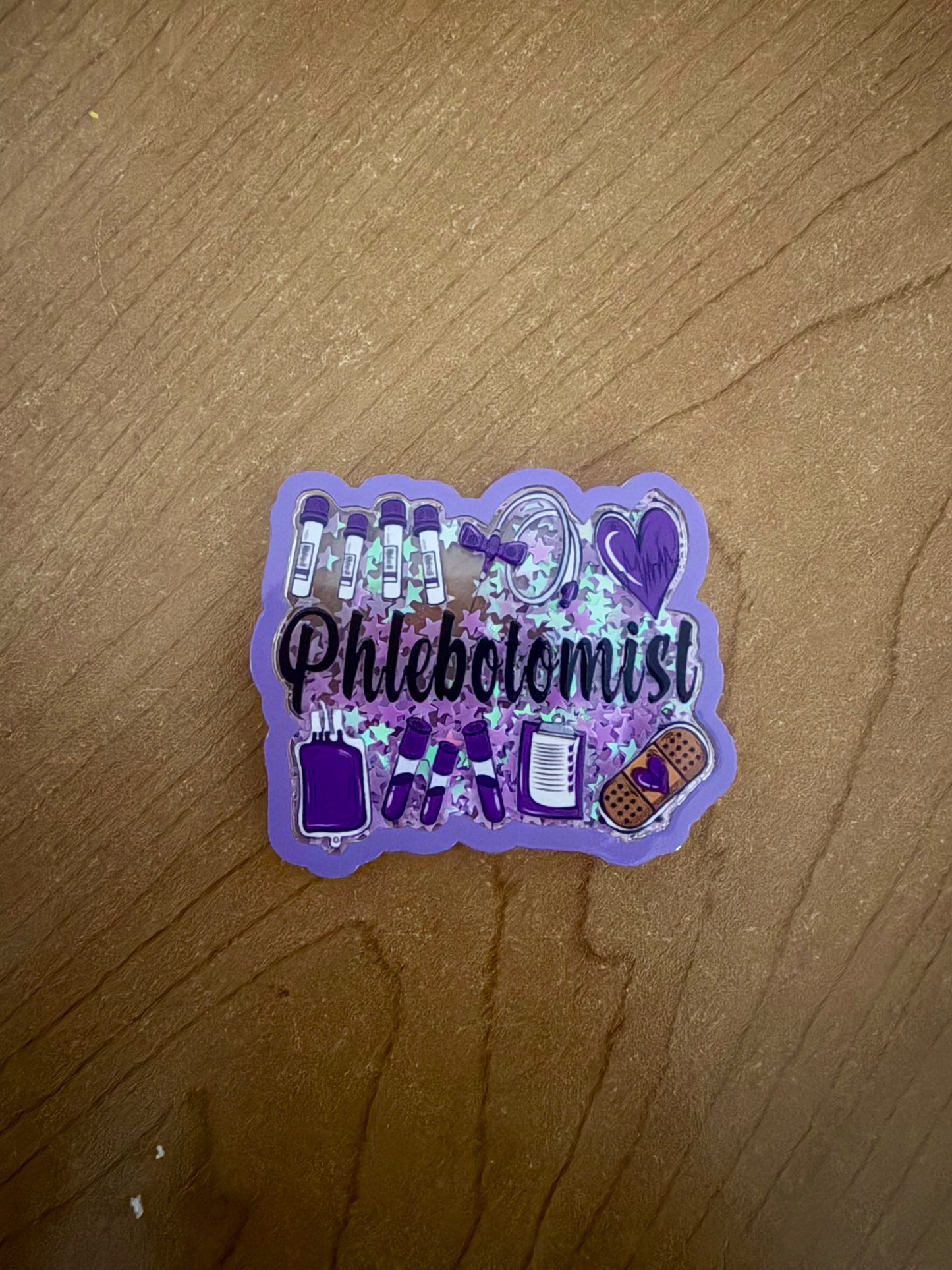 Phlebotomist shaker badge reel