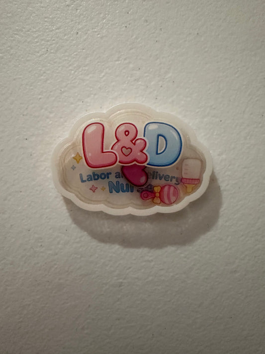Labor & Delivery nurse shaker badge reel