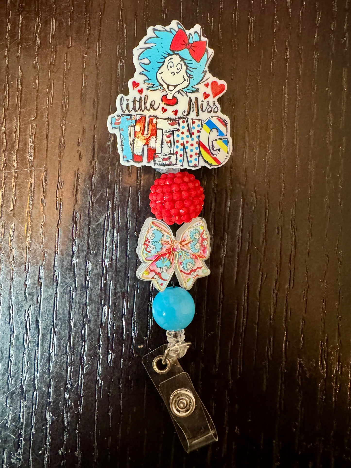 Dr. Seuss Little Miss Thing badge reel