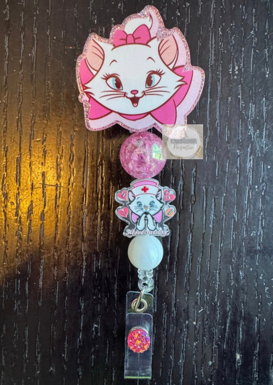 Marie Cat badge reel