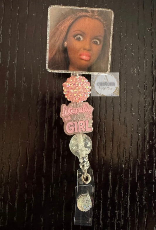 Barbie badge reel